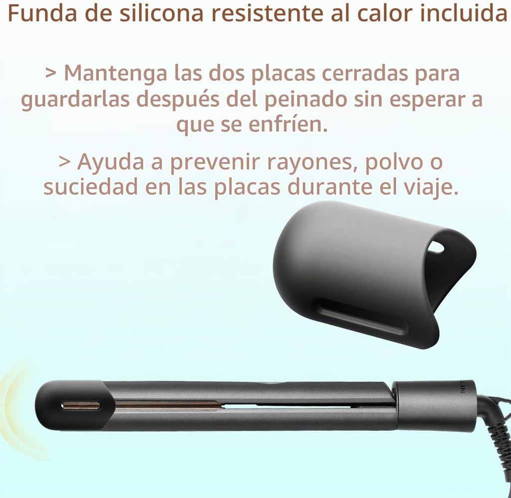 NITION Plancha de pelo de cerámica turmalina LCD. Plancha plana MCH...