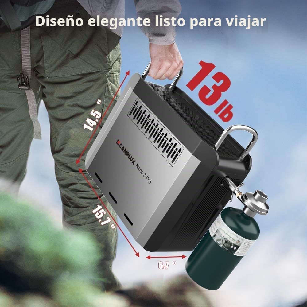 CAMPLUX Nano 3 Pro - Calentador de agua portátil de propano de 1 li...