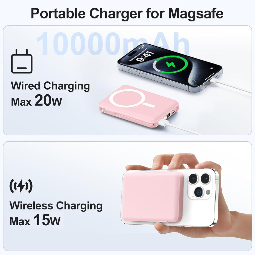 Vexnara para banco de energía Magsafe, banco de energía magnético d...