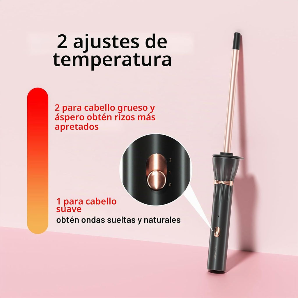 HIRAY - Rizador de 3\/8 Pulgadas, varita rizador de 9 mm pequeña, r...