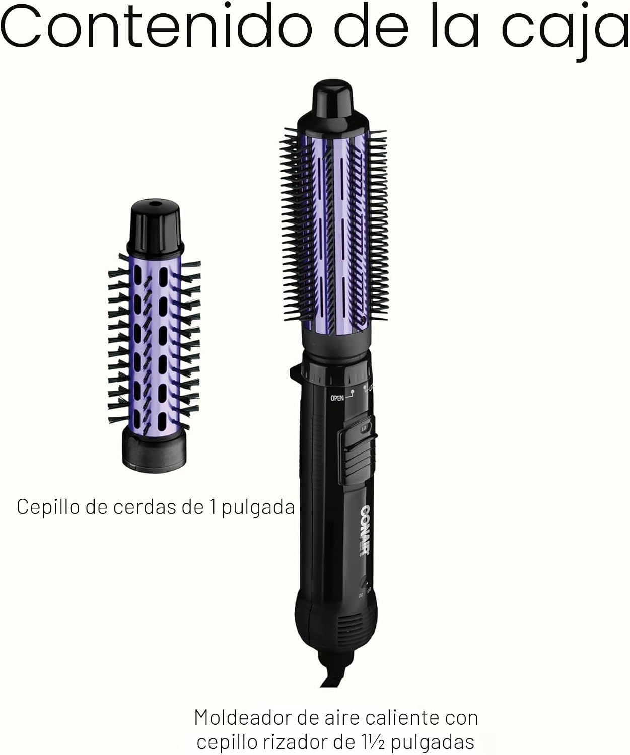Conair Combo de rizador de aire caliente 2 en 1, incluye cepillo de...