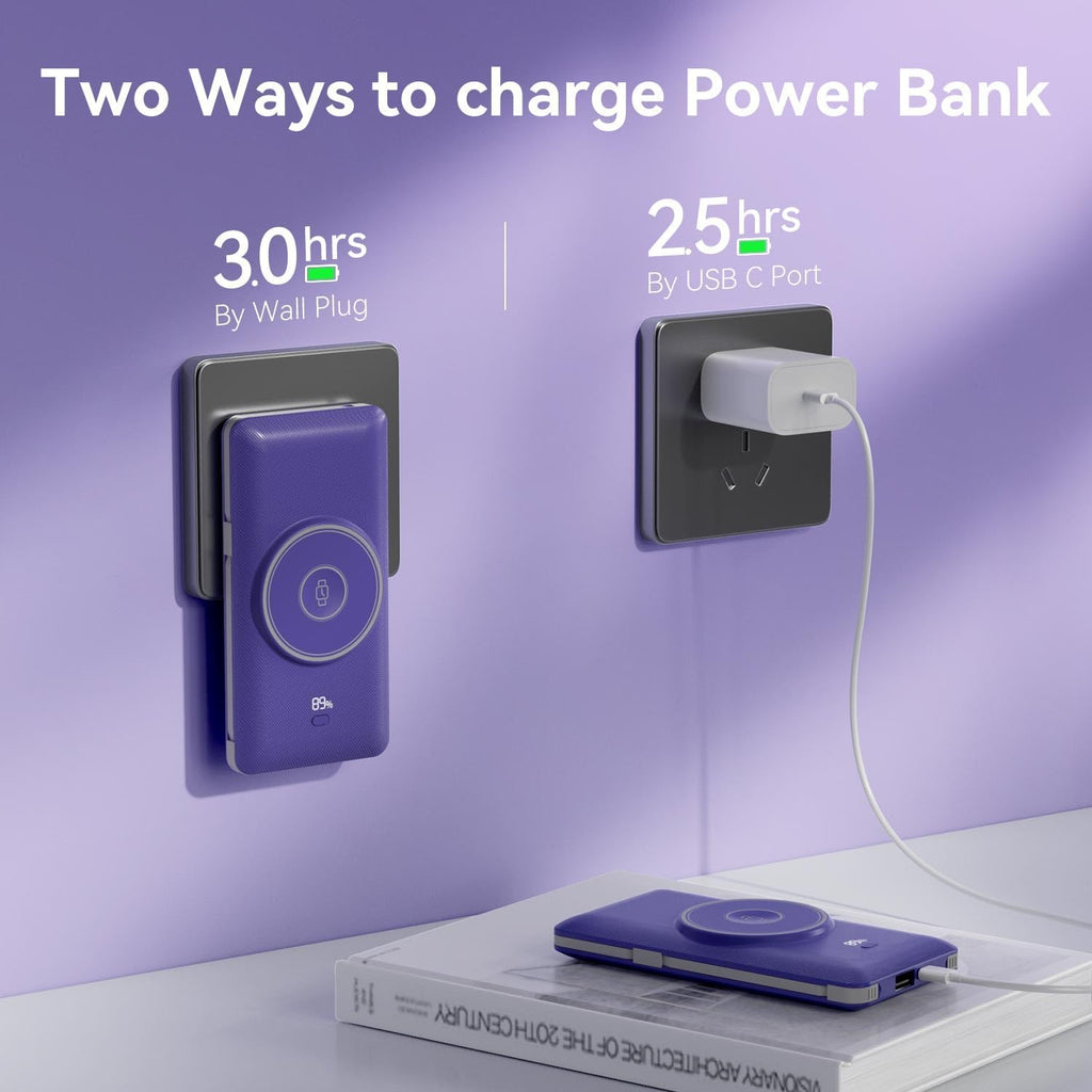 LUCKYFELLOW Cargador portátil magnético de 10000 mAh para iWatch y...