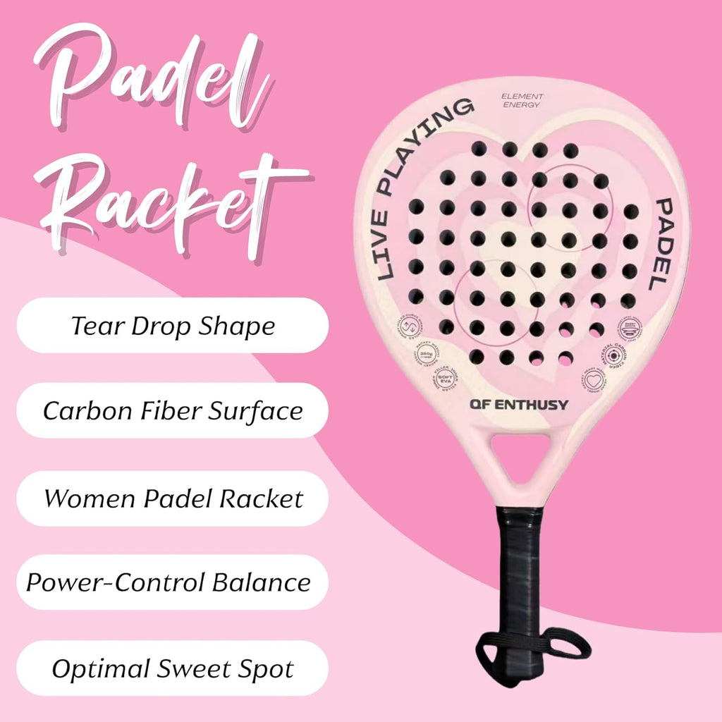 Pala de Padel, Pala de Padel de Superficie de Fibra de Carbono, Lig...