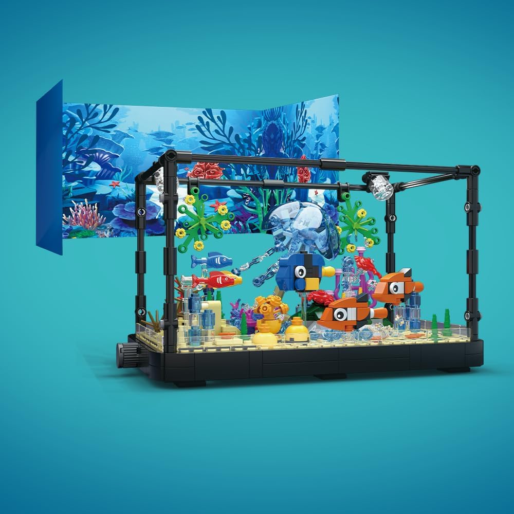 Maxiryx Fish Tank Building Set - Movable Aquarium Building Toys Inc...