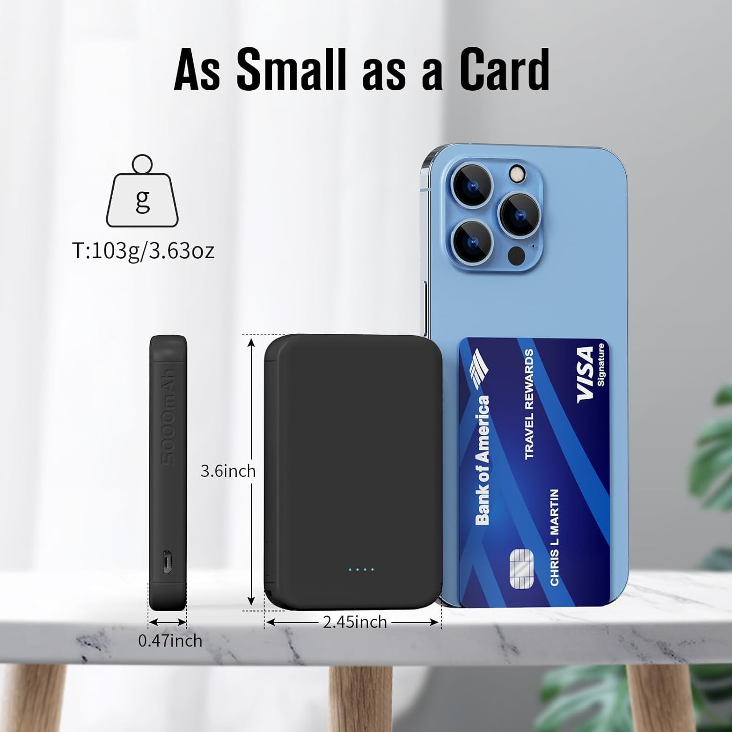 VANYUST S22 Cargador Portátil, Batería Externa de 5000mAh Mini Colo...