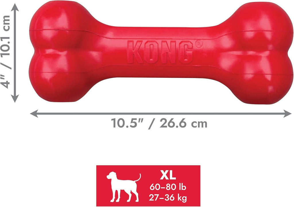 KONG Goodie Bone - Hueso de perro clásico de goma natural duradero,...