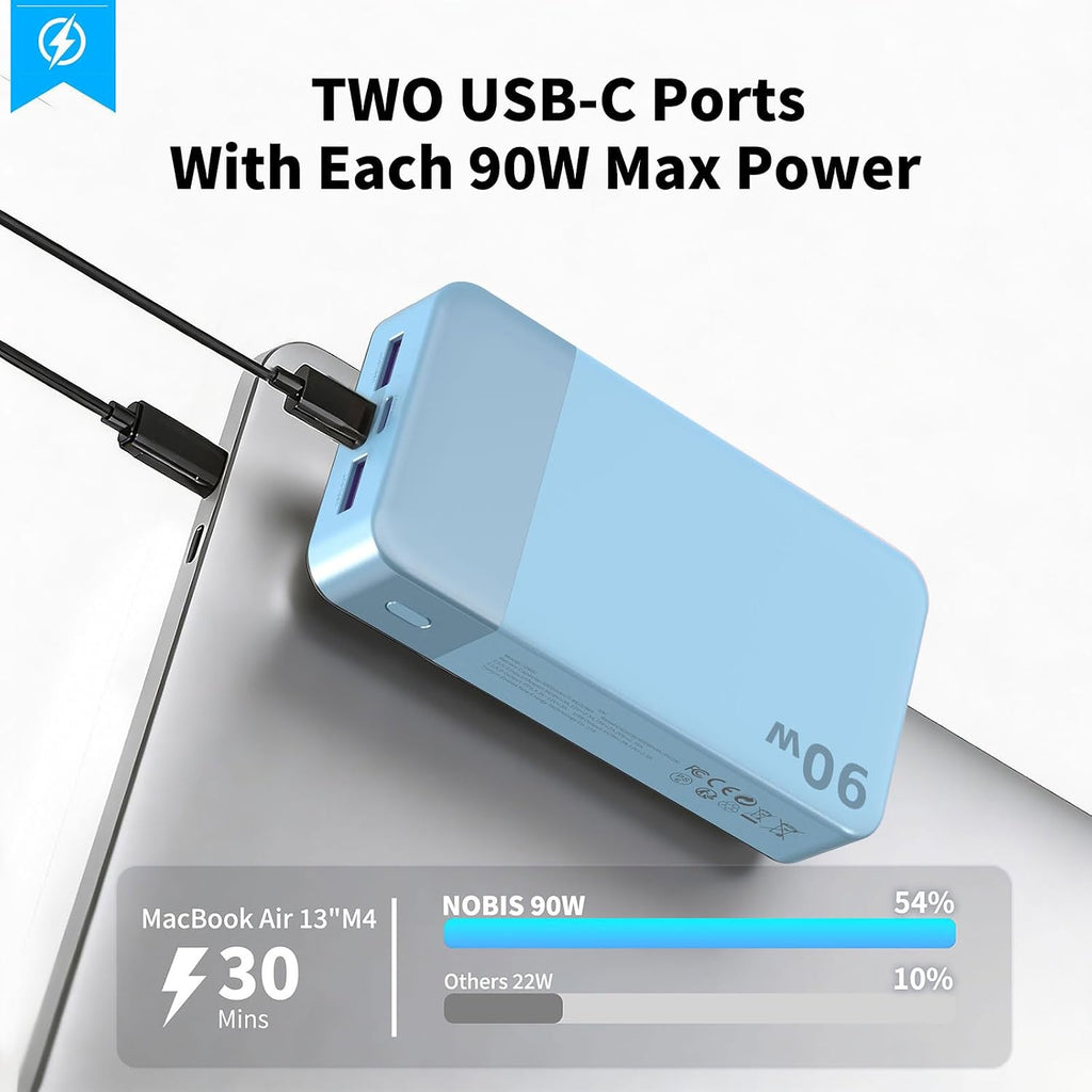 NOBIS Banco de energía de 90 W, 20,000 mAh, cargador portátil para...