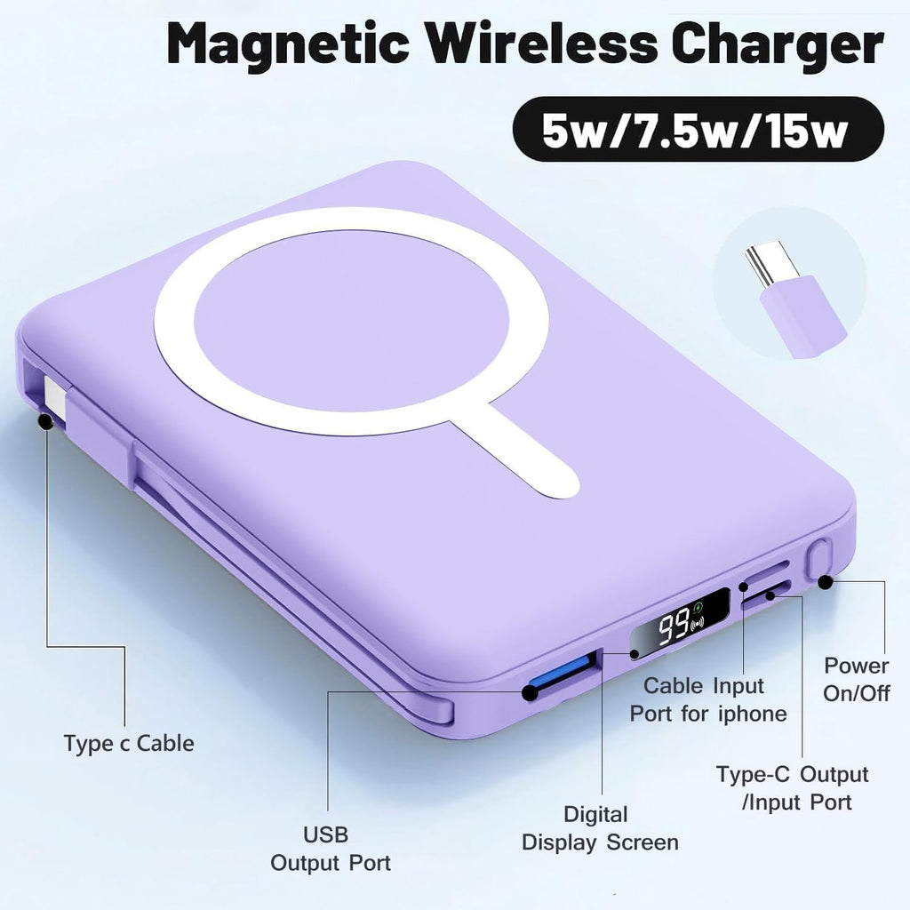 Azmuth Cargador portátil MagSafe, banco de energía magnético de 100...