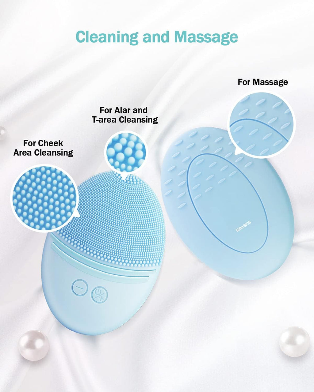 EZBASICS Cepillo de limpieza facial, cepillo facial vibratorio sóni...