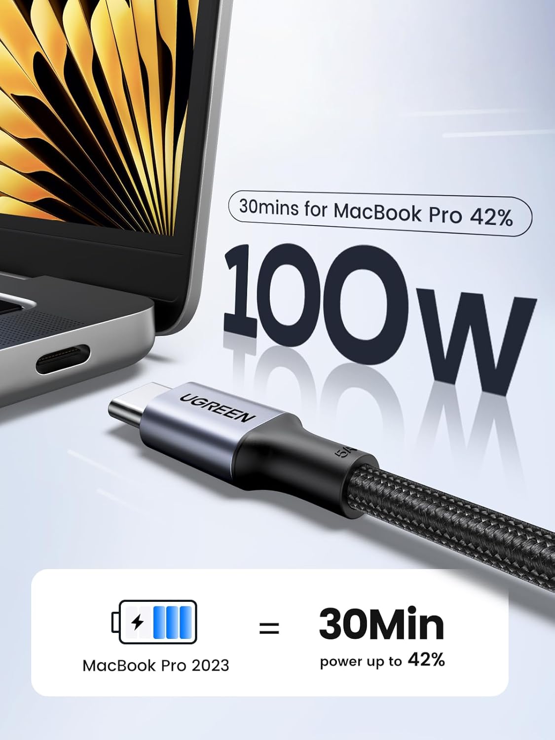 UGREEN Cable de carga USB C de 100 W para iPhone 17\/17 Air\/17 Pro...