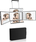 Aokoka Espejo de 5 vías con luz para corte de pelo automático, espe...