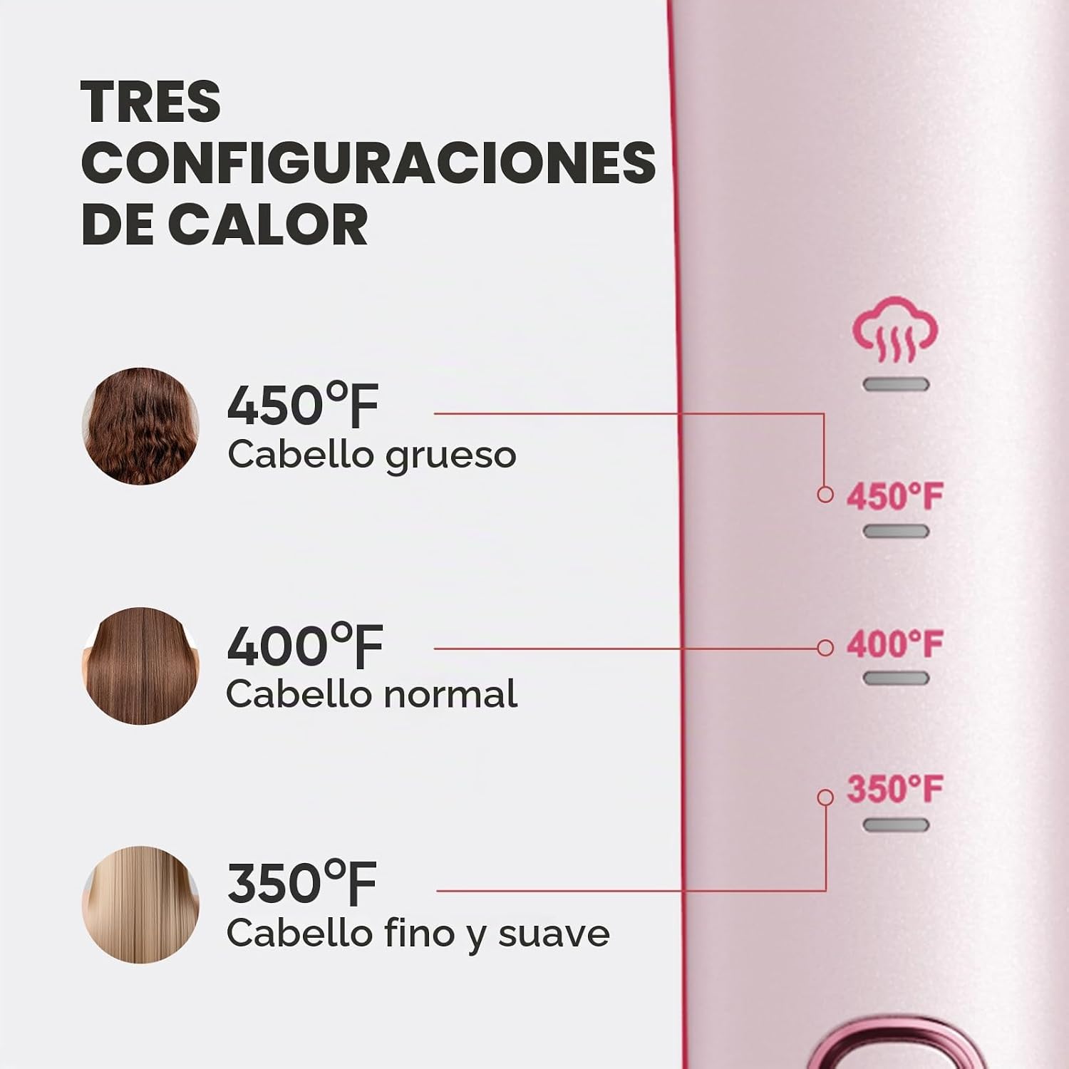 Beautigo - Plancha de pelo a vapor con tanque de 0.8 fl oz y placas...