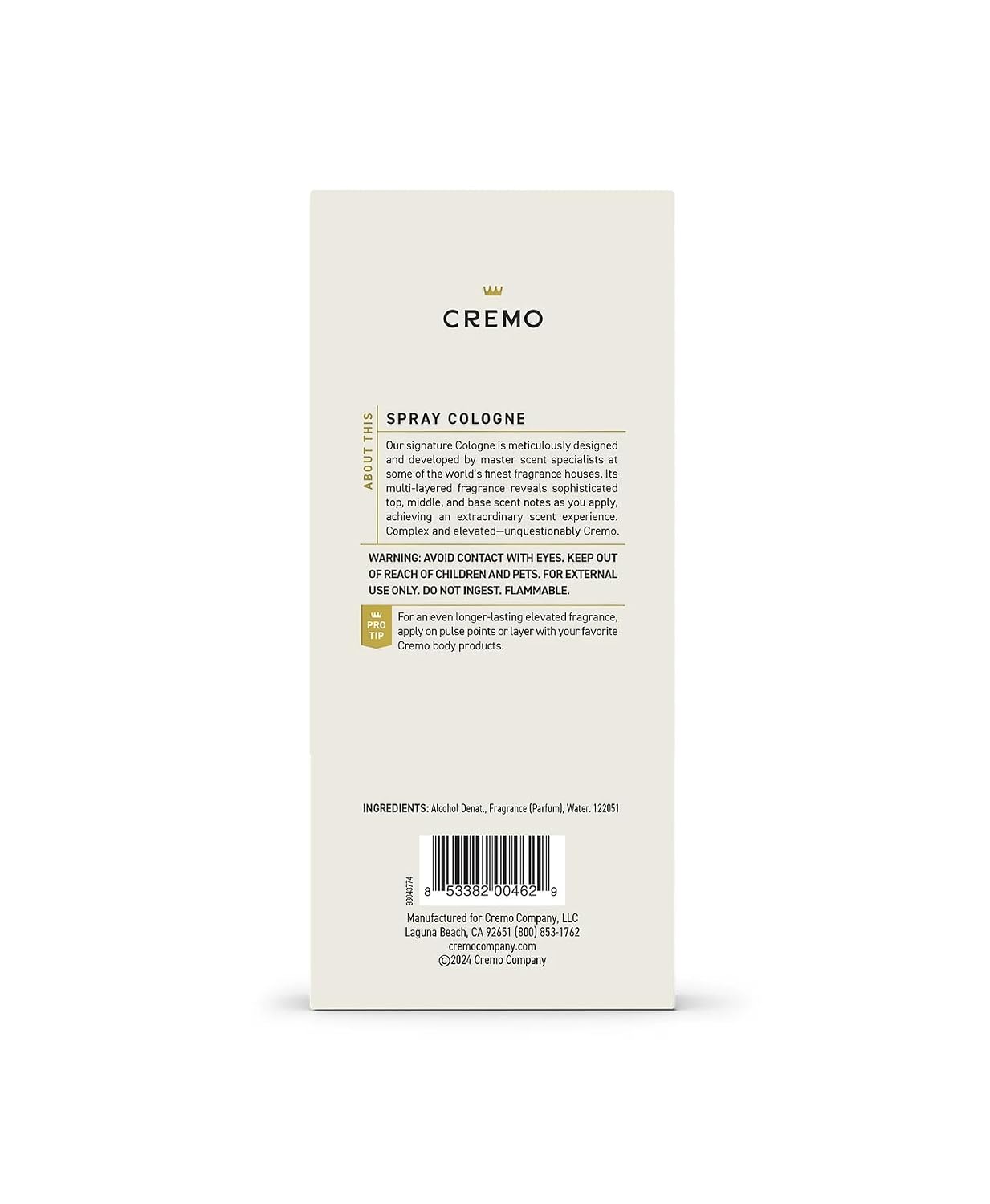 Cremo Cologne For Men Bourbon &amp; Oak - Spray de colonia para hom...