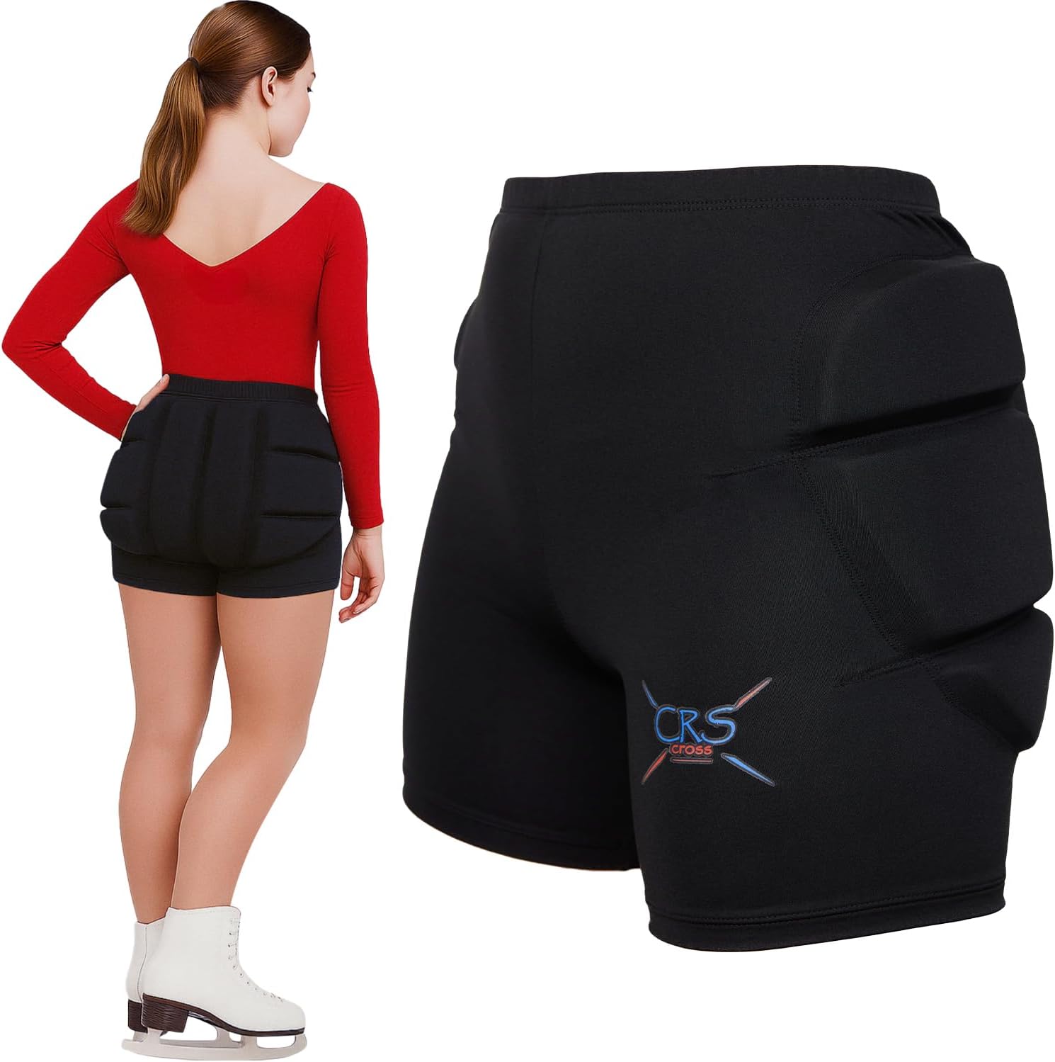 CRS Cross Padded Figure Skating Shorts. Crash Pad Pants for Hip \/...