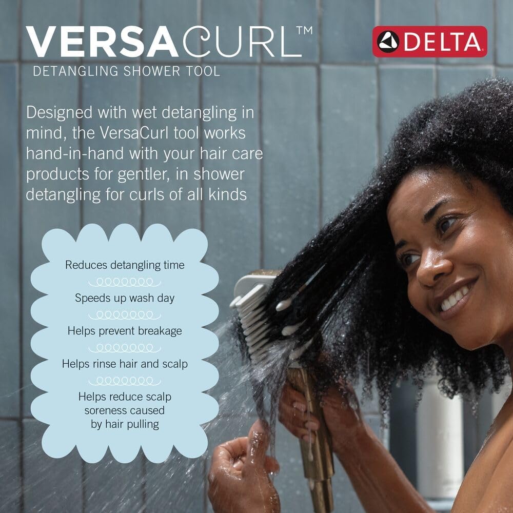 Cabezal de ducha Delta VersaCurl de mano para desenredar el cabello...