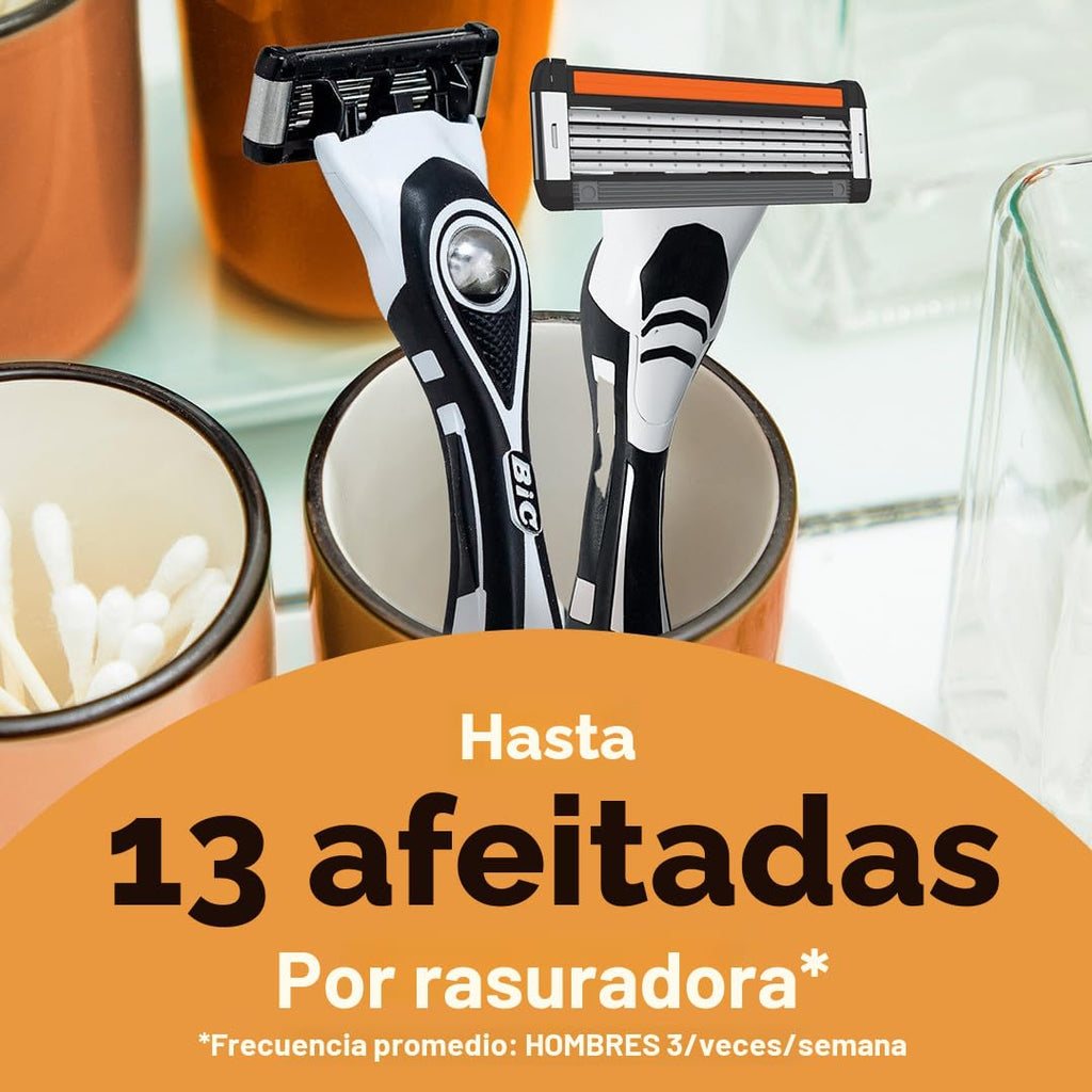 BIC Flex 5 - Maquinillas de afeitar recargables para hombres, repue...