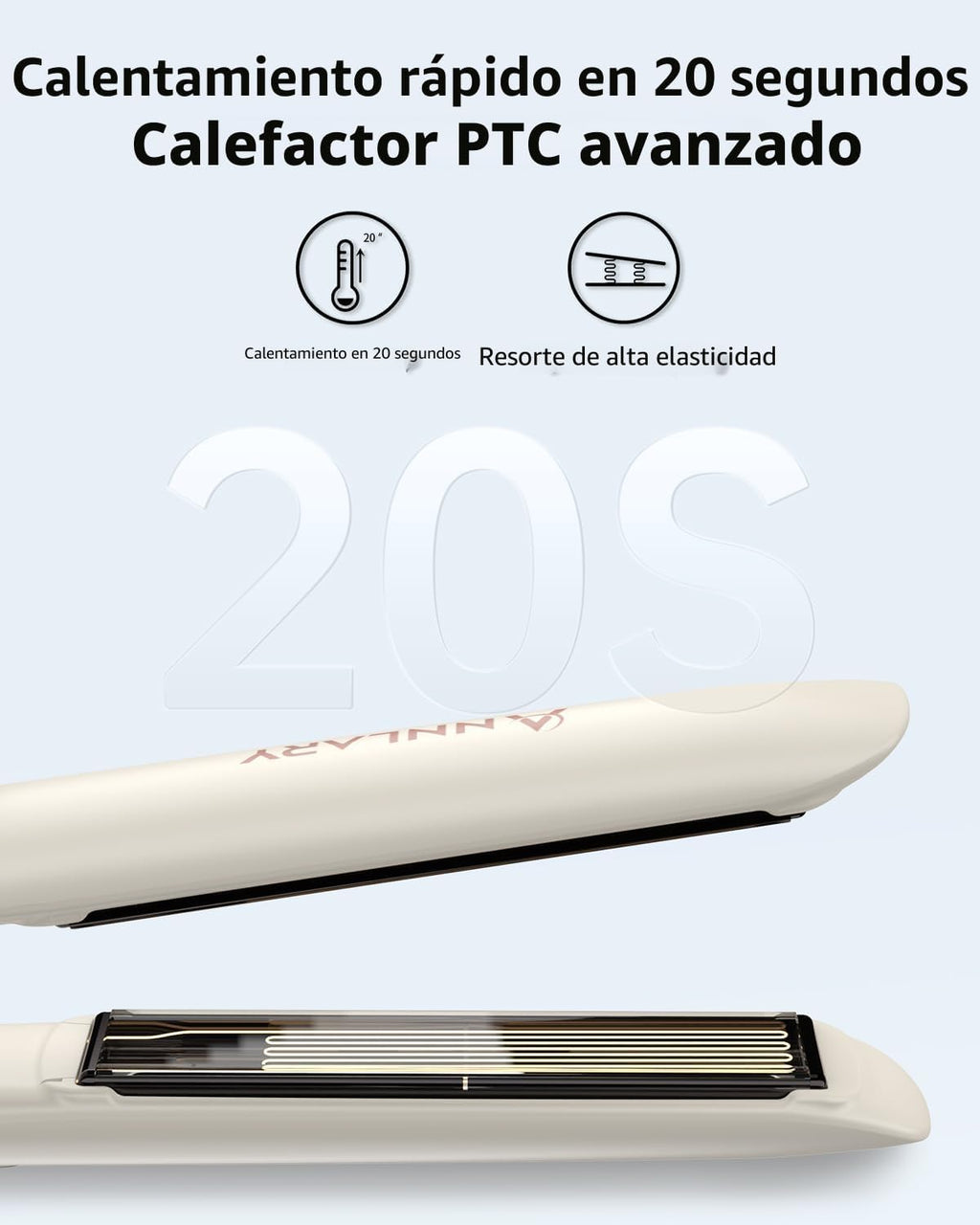 Annlary - Plancha de pelo de 1 pulgada y rizador de pelo de titanio...