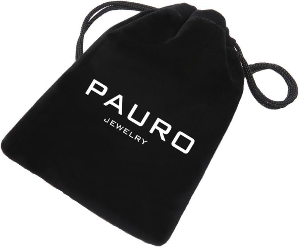PAURO Collar unisex de acero inoxidable con colgante de luz de giro