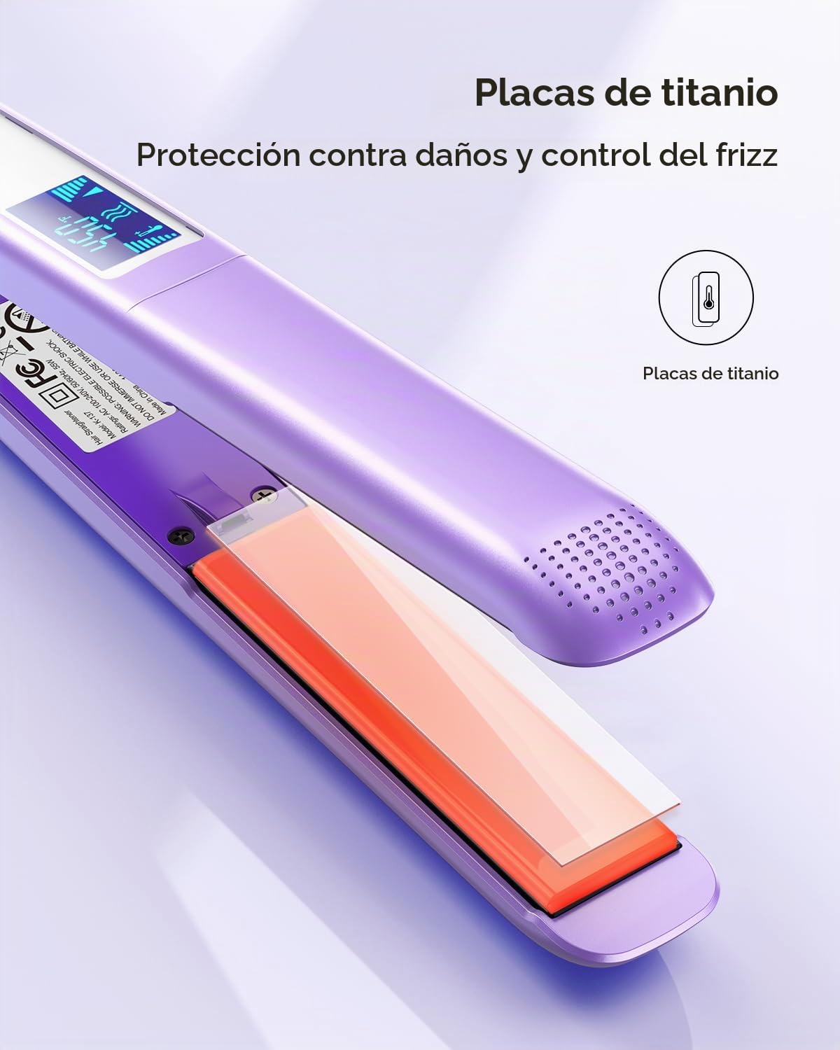 Plancha plana de pelo Pro de Wavytalk, plancha plana 100% de titani...