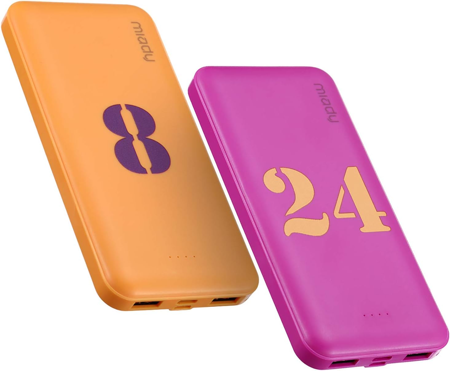 Miady Paquete de 2 cargadores portátiles USB dual de 10000 mAh, ban...
