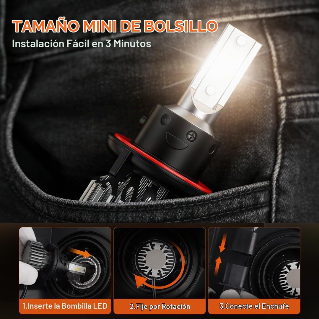 SEALIGHT - Bombilla LED H13 de 80000 lm, súper brillante, 6500 K, c...