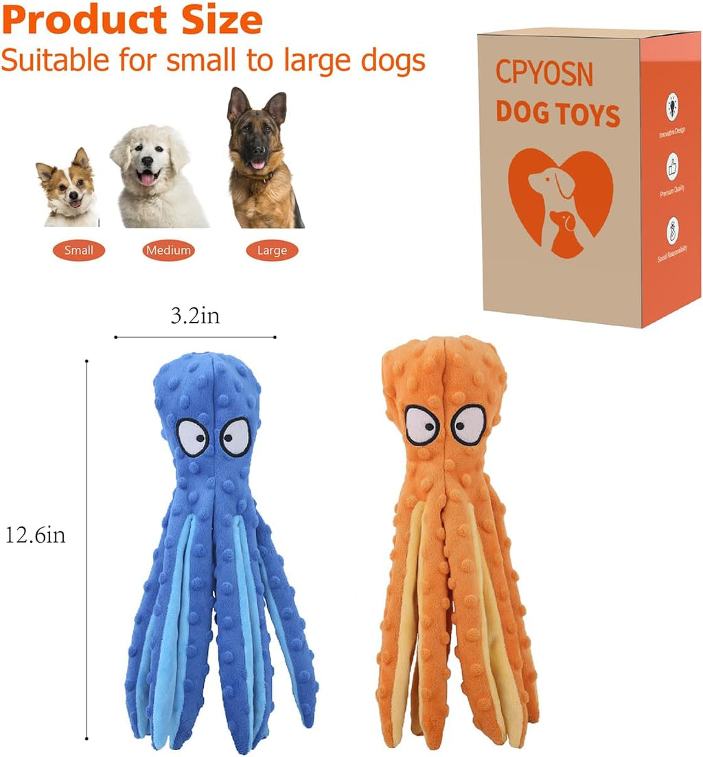 CPYOSN Pulpo - Juguetes chirriantes de felpa para perros, sin relle...