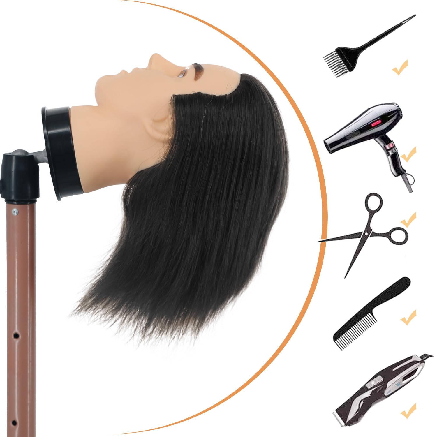 Cabeza de maniquí de peluquero - Cabeza de práctica de 12 pulgadas...
