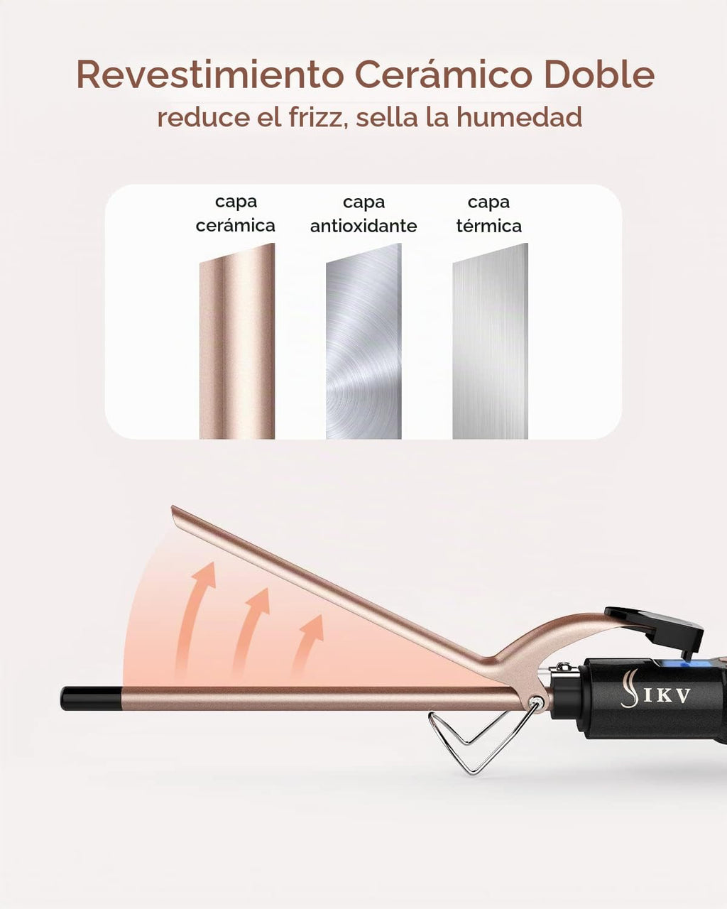 Rizador pequeño de 3\/8 pulgadas, varita rizadora fina para cabello...