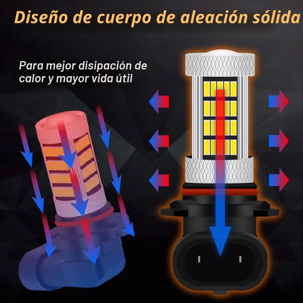 GLOFE Bombillas LED de alta potencia 92smd 6000K blancas 9005 9006...