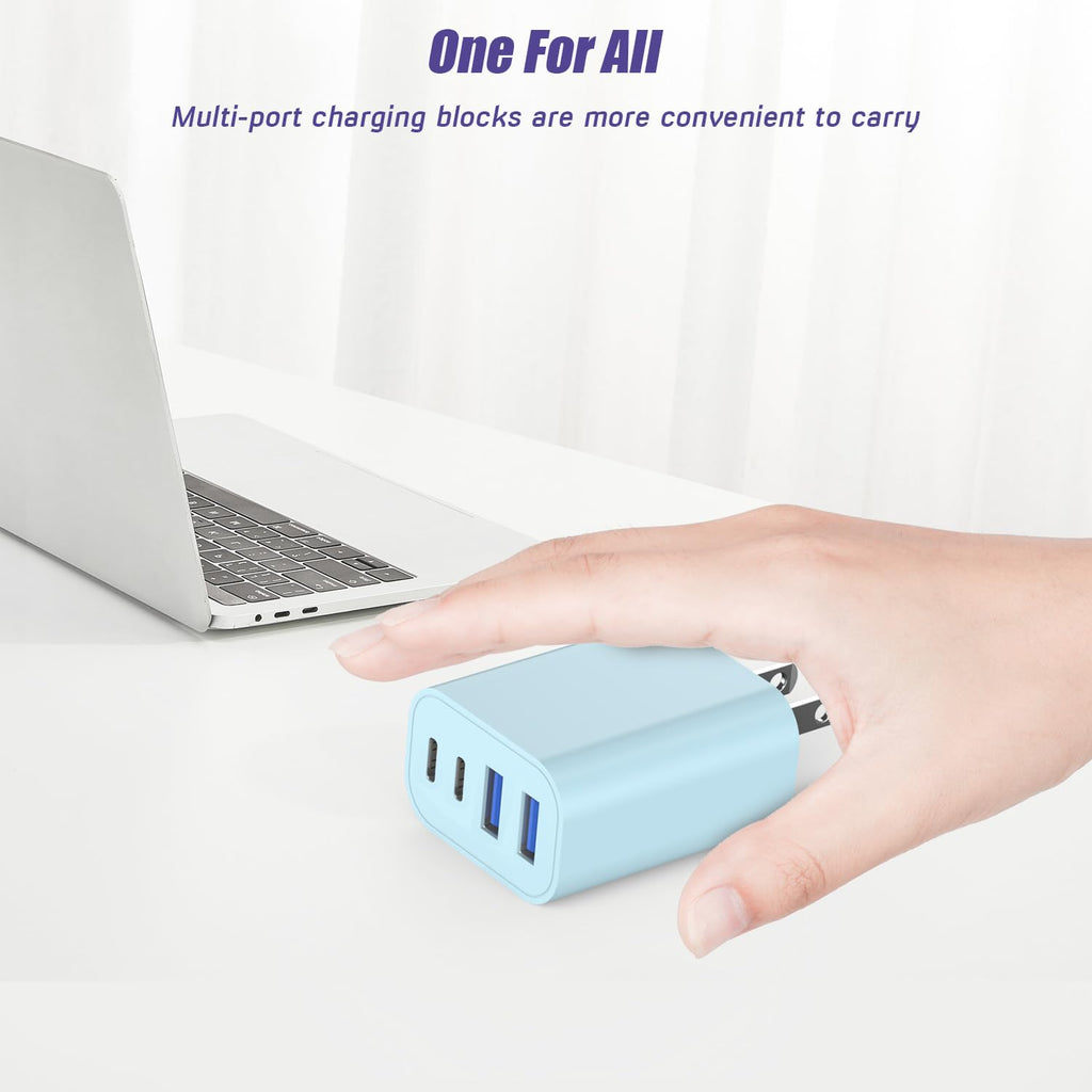 Bloque de cargador USB C de 40 W, [paquete de 2] 4 prot USB tipo C...