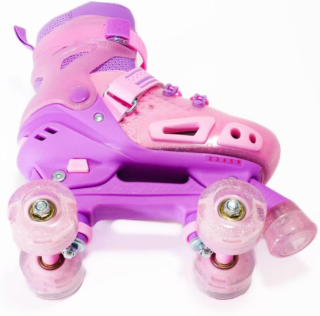 LKD Patines de ruedas para niños y niñas, 4 tamaños, ajustables, co...