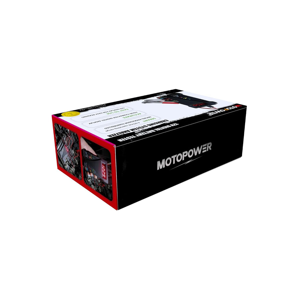 MOTOPOWER Probador de batería digital de 12 V, voltímetro y alterna...