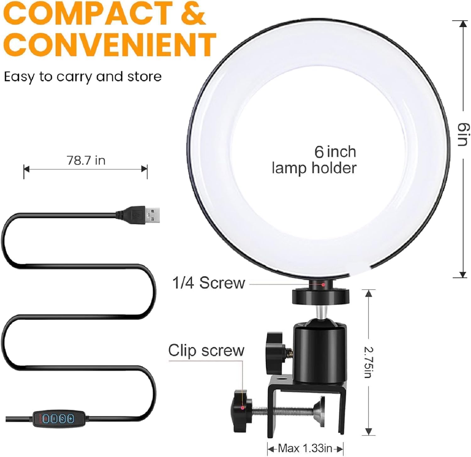 Kit de iluminación para videoconferencia, luz de anillo con clip pa...