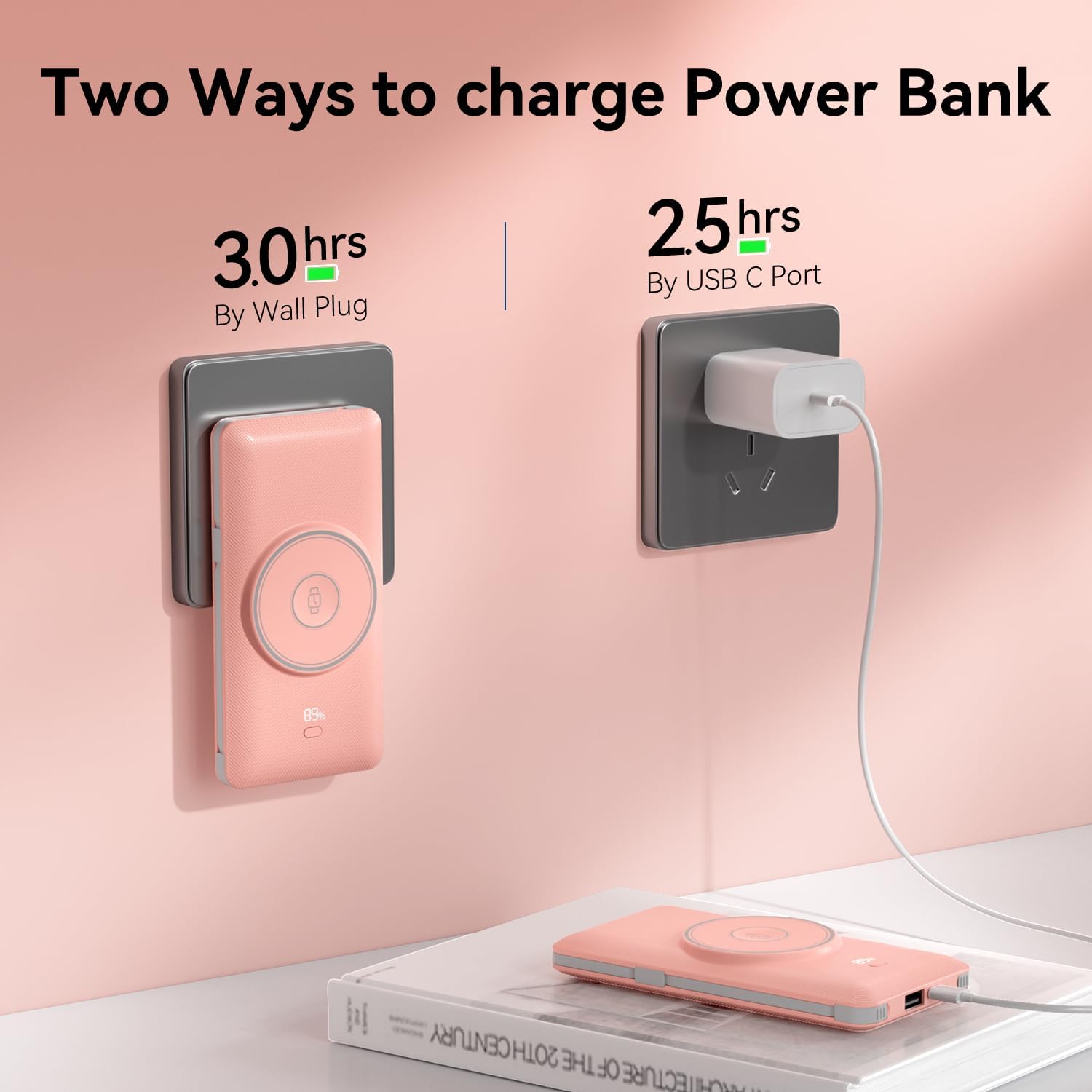 Cargador portátil magnético de 10000 mAh para iWatch y iPhone, 22.5...