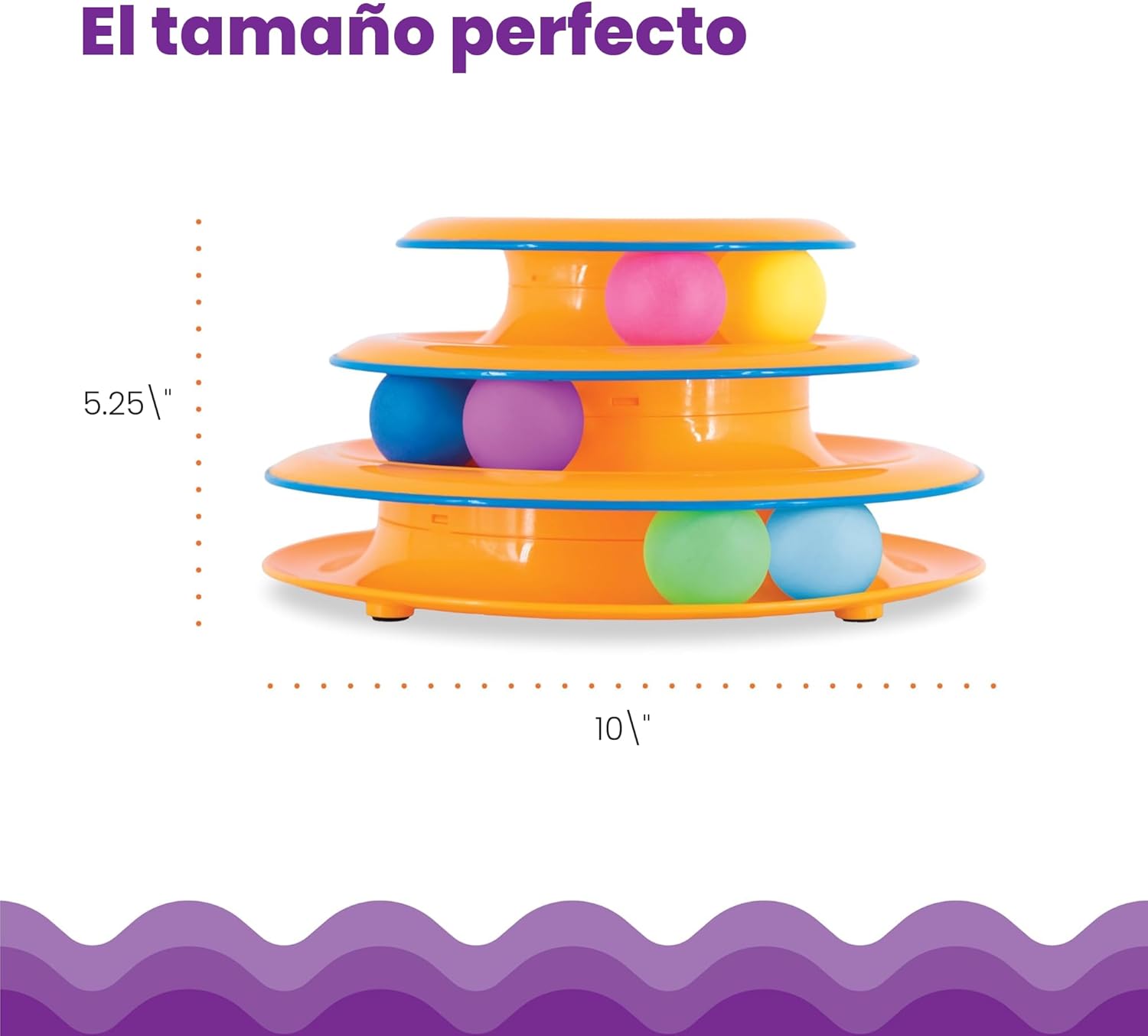 Petstages - Juguete interactivo para gatos de 3 niveles Tower of Tr...