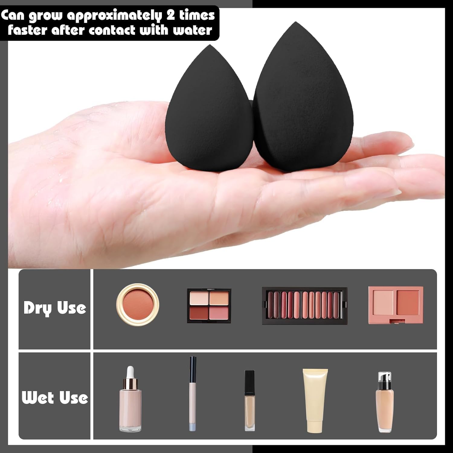 HGHDBT Juego de brochas de maquillaje negro de 36 piezas Kit de maq...