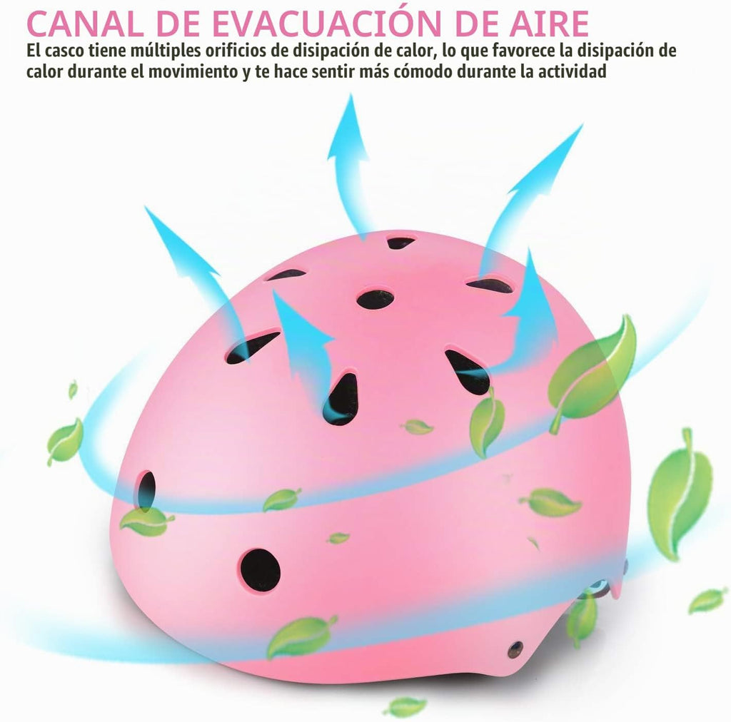 WayEee Juego de casco de bicicleta para niños, rodilleras, equipo d...