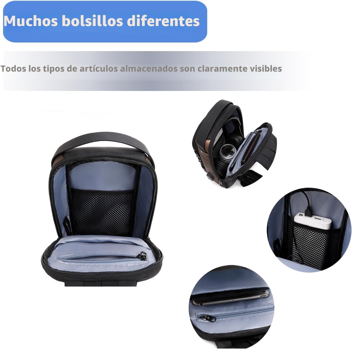 Rcrirth Bolsa de bandolera para hombres | Bolsa antirrobo para el p...