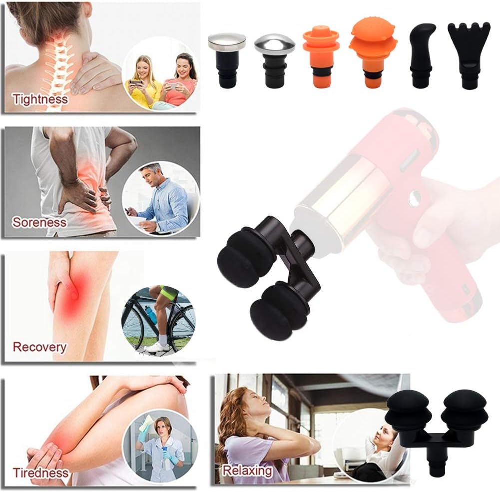 9 cabezales de pistola de masaje reemplazables, accesorios muscular...