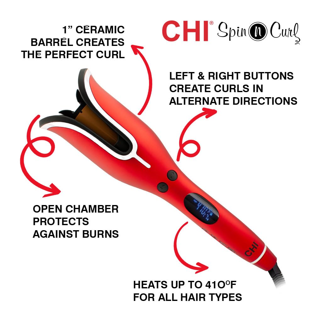 CHI Spin N Curl, rizador para rizos y ondas saludables y brillantes...