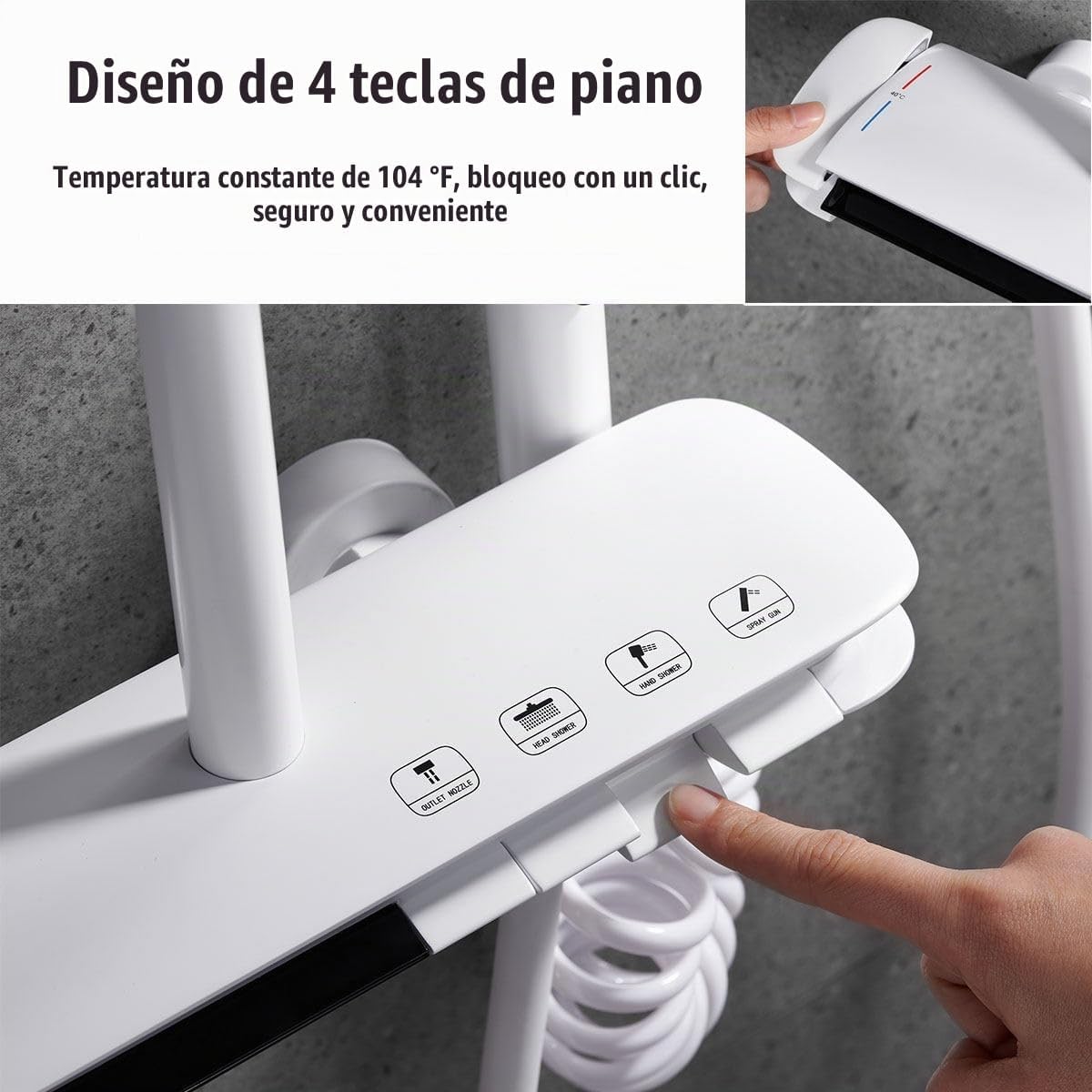 BEITH Sistema de ducha termostático, juego de grifo de ducha de 4 t...