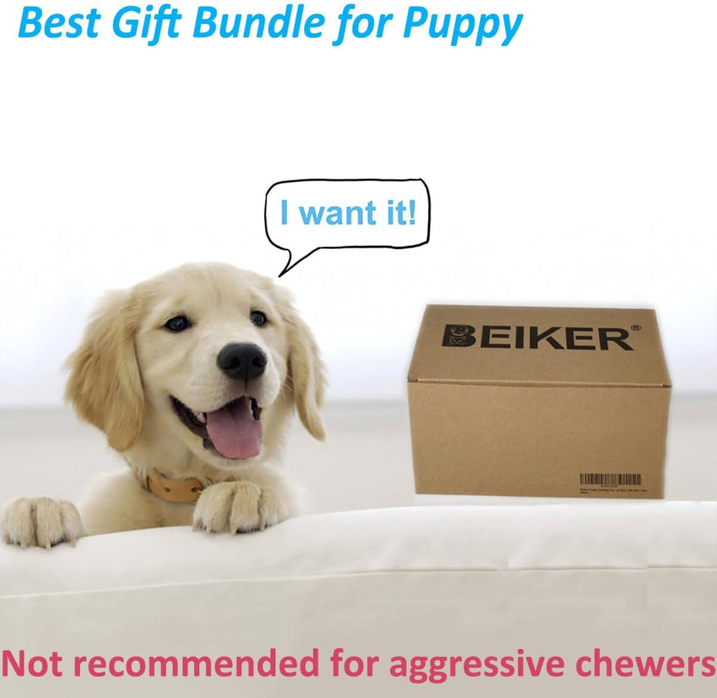 Beiker Juguetes masticables para dentición para perros, paquete de...
