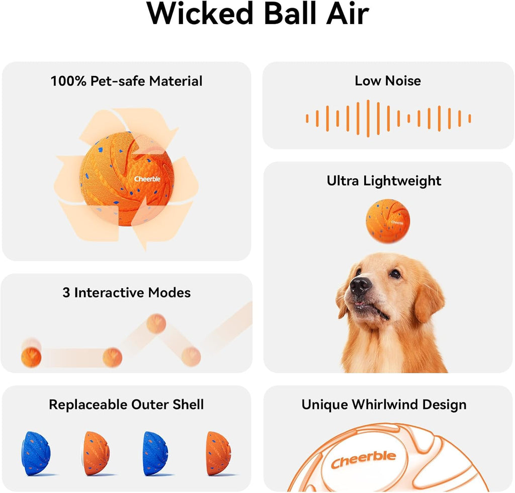 Cheerble Juguetes inteligentes interactivos para perros, bola Wicke...