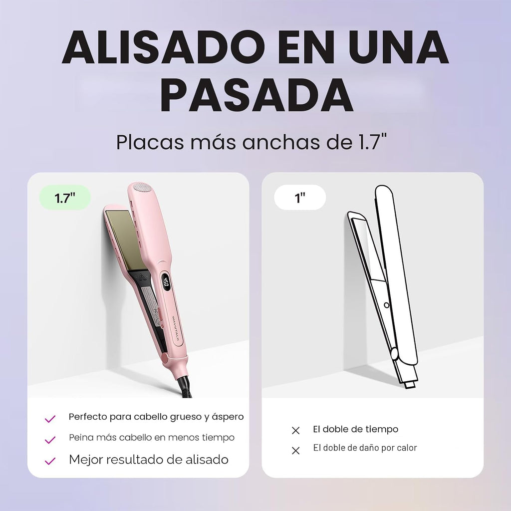 Wavytalk - Plancha de pelo húmedo a liso, 1.75 pulgadas de ancho |...