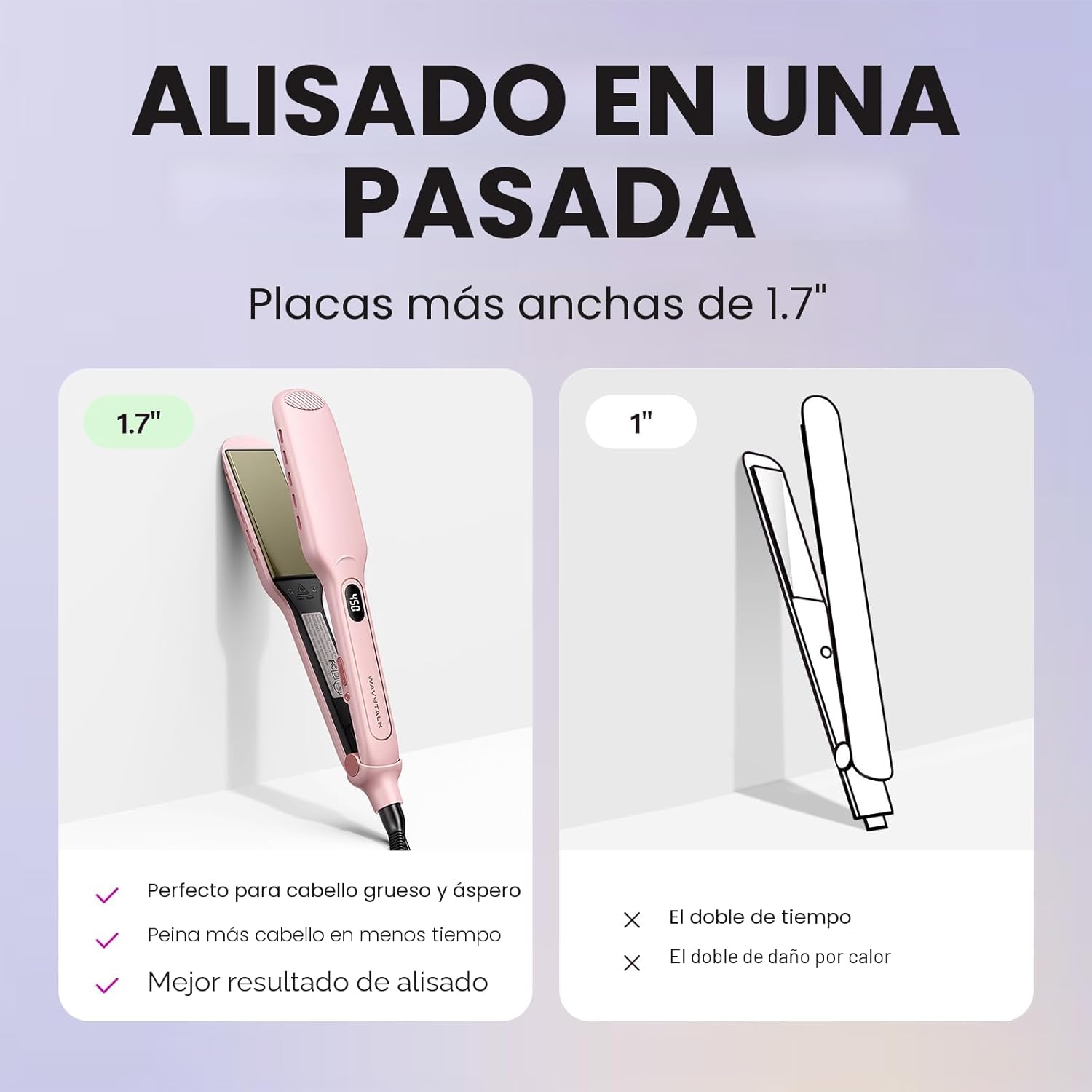 Wavytalk Plancha de Pelo Alisadora, Plancha Plana de Titanio Sesh d...