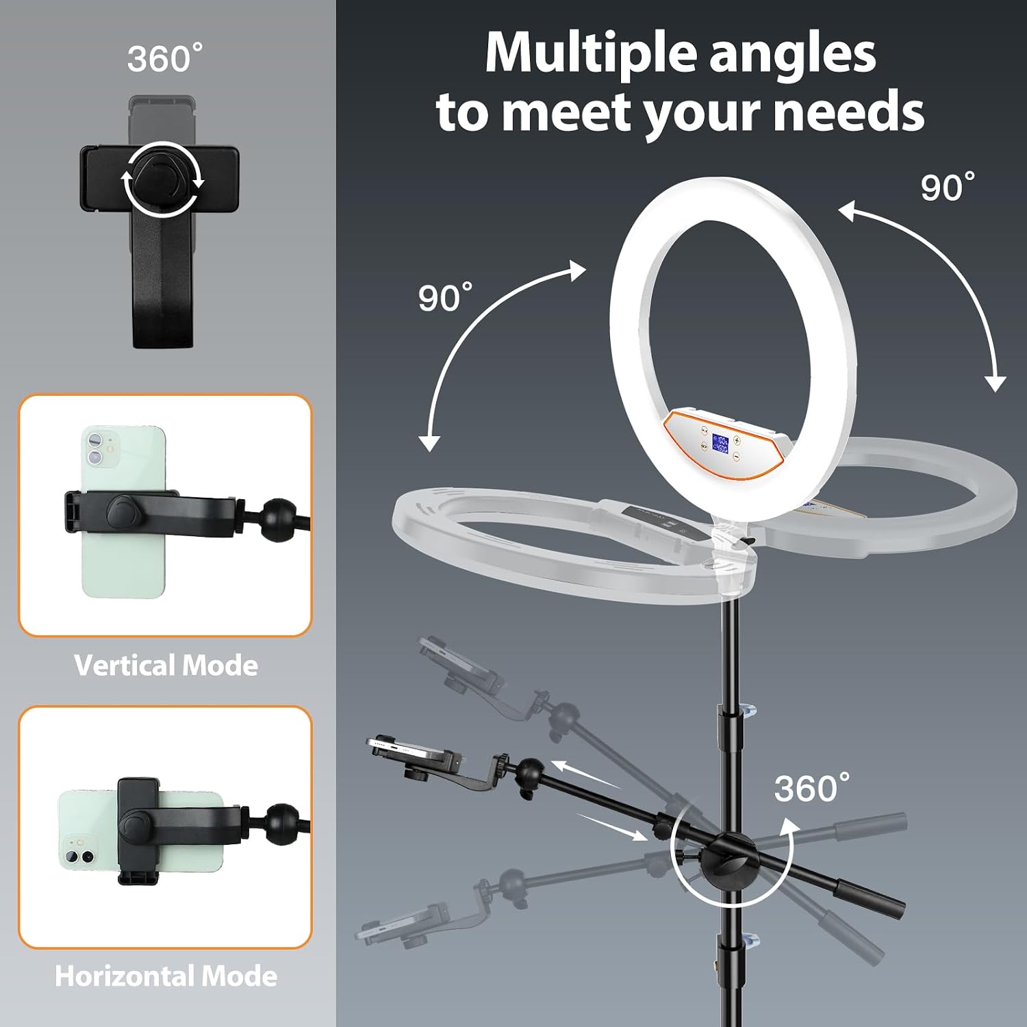 Kit de anillo de luz de 22 pulgadas: trípode de luz de anillo para...
