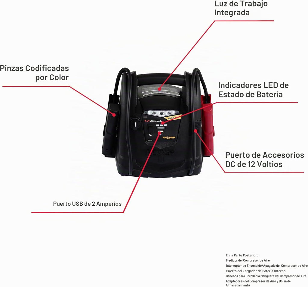 Schumacher Electric Arrancador de batería de auto de 800A y estació...