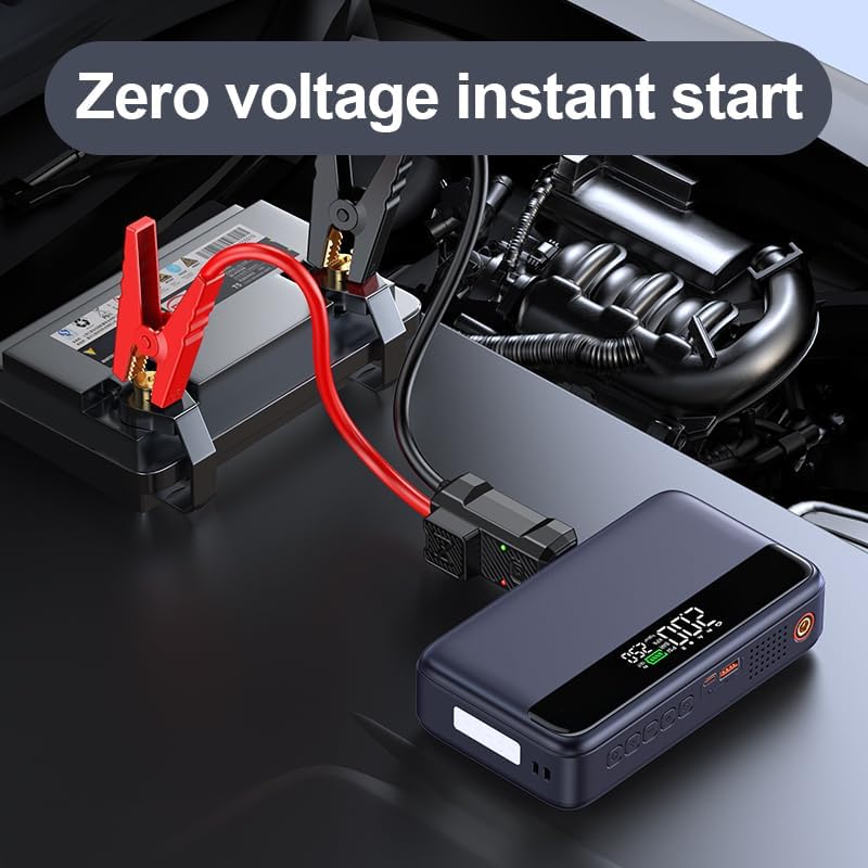 PD - Arrancador portátil de automóvil de 65 W con compresor de aire...