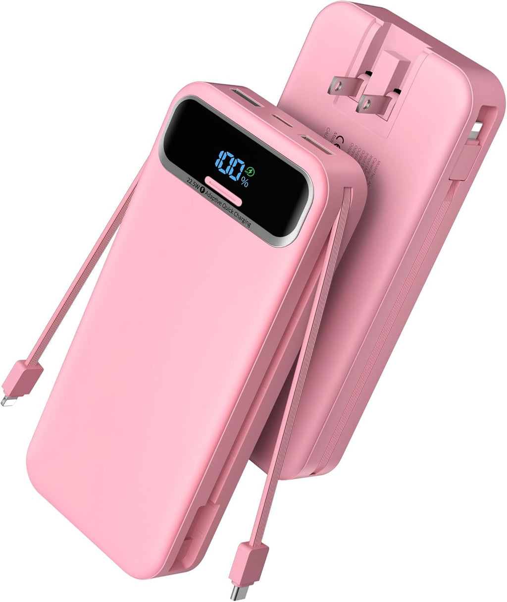 Cargador portátil Nusyddy 20000mAh 22.5W con cables incorporados y...