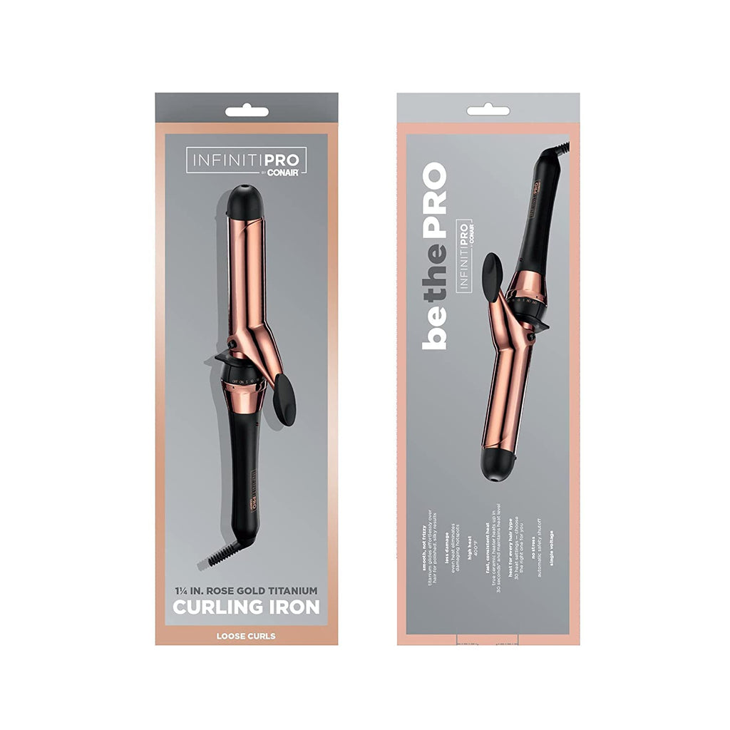 INFINITIPRO BY CONAIR Rizador de titanio de oro rosa de 1 1\/4 pulg...